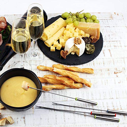 Vaorwne 18 Pieces Stainless Steel Fondue Forks with Heat Resistant Handle for Cheese Chocolate Fondue Roast Marshmallows Meat,9.5 - Thumbnail 4