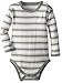 L'ovedbaby Unisex-Baby Newborn Organic Long-Sleeve Bodysuit, Seafoam Stripe, 6-9 Months