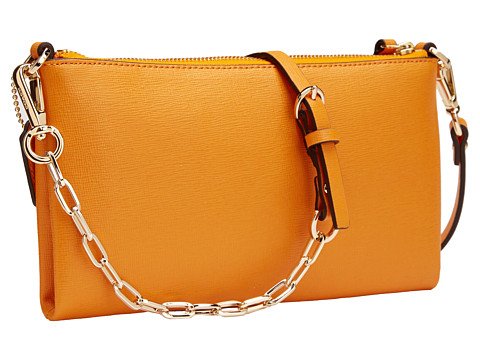 Kylie Crossbody In Saffiano Leather (Light Gold/Bright Mandarin) Coach