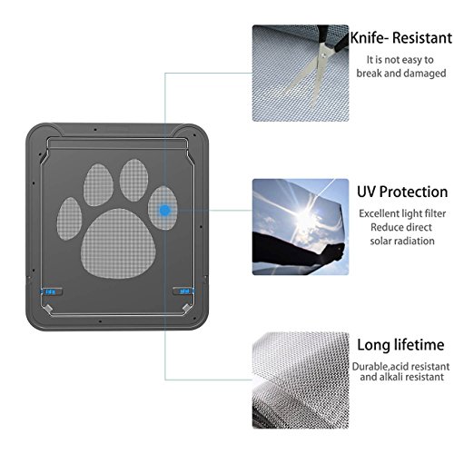 UHeng Magnetic Automatic Lock/Lockable Pet Screen Door Dog Gate Way Pet Door for Screens
