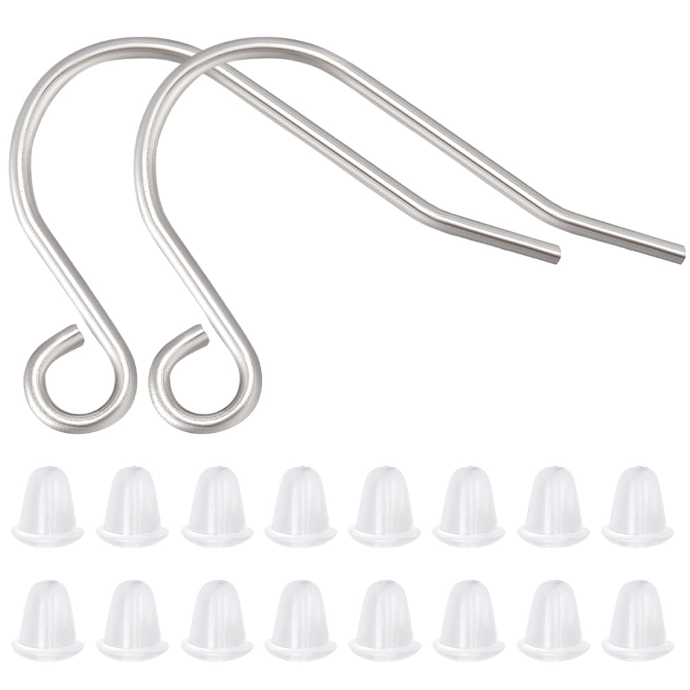Beebeecraft 1 Box 300Pcs 316 Surgical Stainless Steel French Earring Hooks with Loop Dangle Earring Findings for DIY Earring Making (Pin: 0.7mm/0.03in, 21 Gauge)