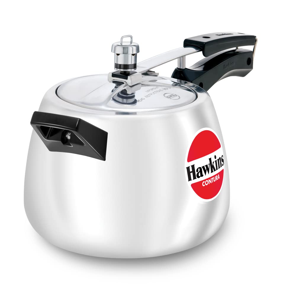 Photo 1 of Hawkins 4 Litre Contura Pressure Cooker, Handi Inner Lid Cooker, Silver (HC40)