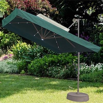 Amazon Com 8 5 Square Offset Solar Umbrella Praline Patio Umbrellas Garden Outdoor