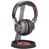 Avantree HS102 - Metal & Silicone Headphone Stand Hanger with Cable Holder, Black Desk Earphone Mount Rack, Fancy Music Studio Accessories