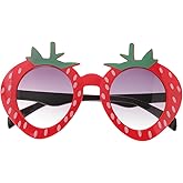 DOITOOL Strawberry Sunglasses for Women Girls Toddlers Fruit Party Glasses Summer Festival Photo Props Fun Berry Decorations