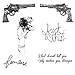 Tattify Guns And Quote Temporary Tattoos - Battle Cry (Complete Set of 12 Tattoos - 2 of each Style) - Individual Styles Available and Fashionable Temporary Tattoos