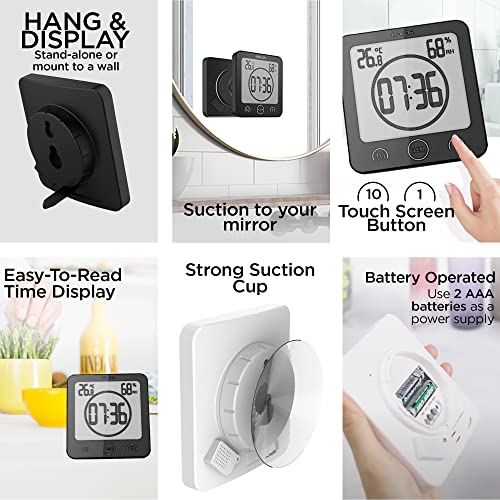 BALDR Digital Shower Clock with Timer Waterproof Shower Timer for