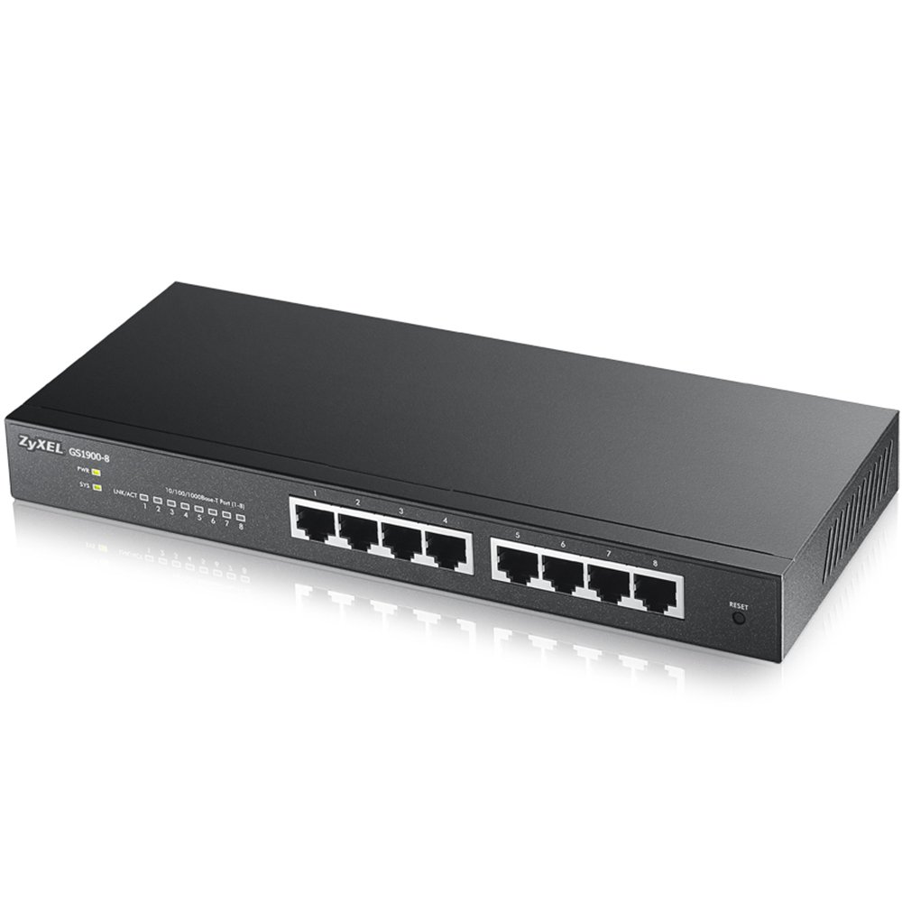 Zyxel 8-Port Gigabit PoE Switch, Black