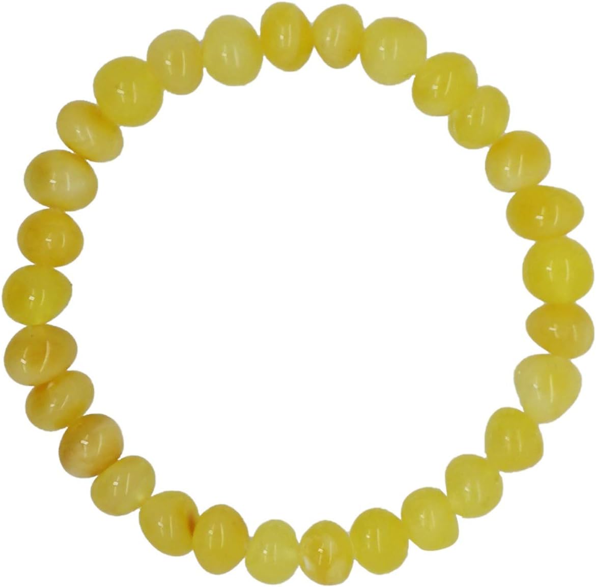 Baltic Amber Adult Bracelet Handmade on Elastic Band 7 inches Long- Arthritis, Headache, migraine Pain Relief- Made from raw Amber Beads
