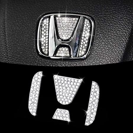 Amazon Co Jp ホンダ ステアリング エンブレム クリスタル トリム シルバー Honda ハンドル クリスタルストーン ラインストーン 車 バイク