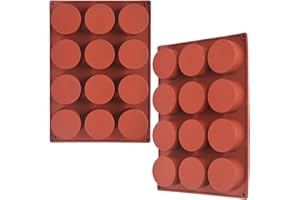 Newk 2 Pack 12-Cavity Round Cylinder Silicone Mold for Cake Pops, Soap, Chocolate, Cheesecake, Bath Bombs