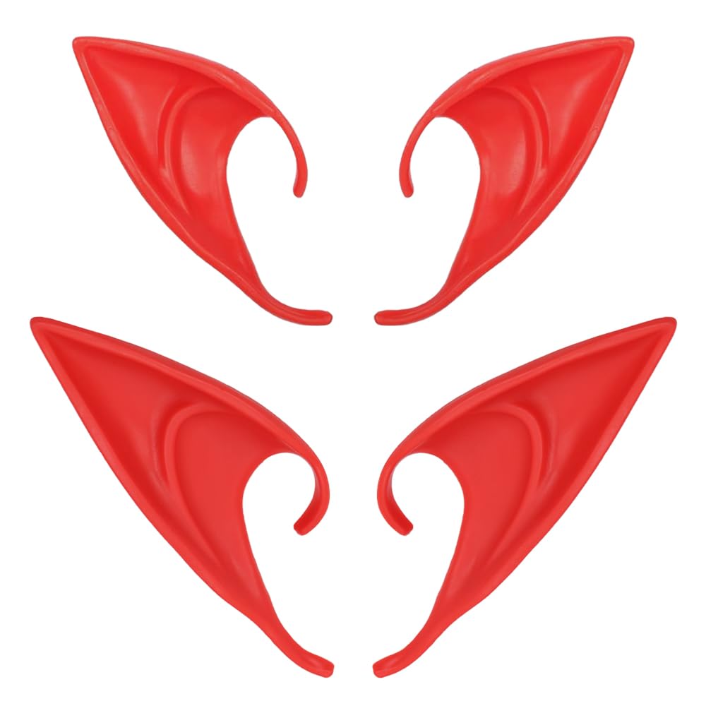 Ieron 2 pair Elf Ear, Fairy Ears, Cosplay Halloween Party Live broadcast Props, Anime Party Dress Up Costume, Masquerade Ball Elven Vampire Ears