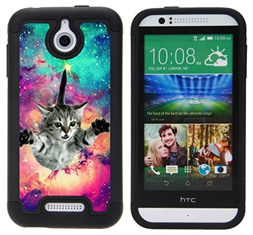 CorpCase HTC Desire 510 Case - Hipster Flying Cat Space Galaxy / Hybrid Unique Case With Great Protection