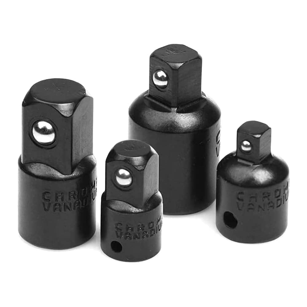Bestgle 4pcs Impact Socket Adapter and Reducer Set, Chrome Vanadium Driver Converter for Ratchet Wrenches & Power Tools, 1/4", 3/8", 1/2" Drive Extension Kit