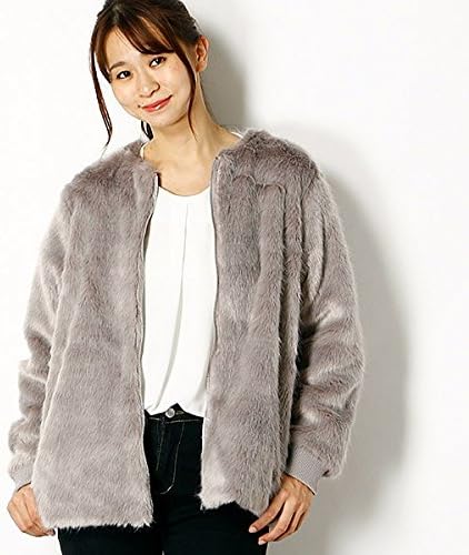 Amazon アルシーヴ Archives ノーカラーフェイクファーコート グレー M コート ジャケット 通販