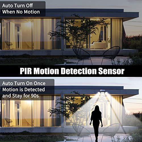 Solar Lights Outdoor with Motion Sensor, 3 Heads Security Lights Solar