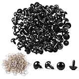 Safety Eyes 130PCS 12mm Plastic Black Craft Eyes