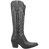 Dingo Womens High Cotton Embroidered Snip Toe Casual Boots Knee High Mid Heel 2-3" - Brown