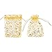 Gold Organza Bags with Drawstring, 3x4 Jewelry Pouch for Gifts, Party Favors (120 Pack)