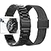 Valkit 2 Packs for Galaxy Watch 7 6 5 4 FE Band Pro Classic 43/47/45/40/44/42/46mm No Gap Elegant Casual Solid Stainless Steel Metal Wristbands Women Men for Samsung Galaxy Watch Active 2(Black+Black)