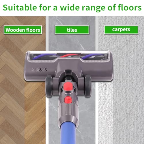 FEVORCS Brush Compatible with Dyson V7 V8 V10 V11 V15 Vacuum Cleaner Accessory Floor Nozzle with 5 Front Lights Wide 26cm