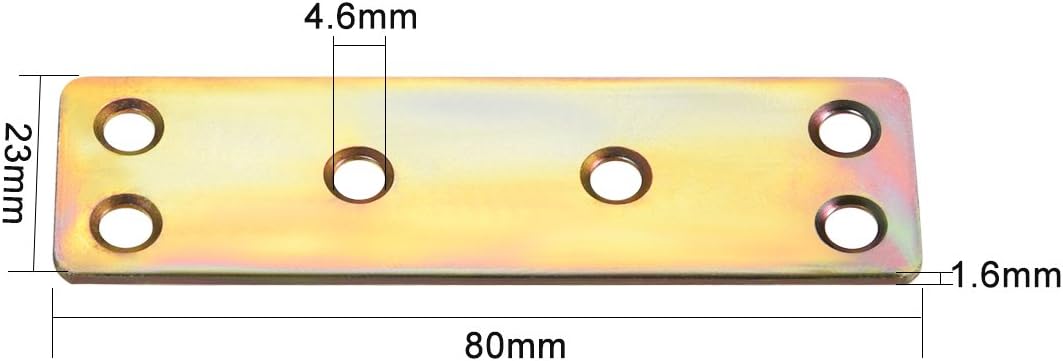 Sourcingmap 80mmx23mmx1.6mm Six Mount Holes Flat Straight Mending Fixing Plates Brackets 6pcs, 80mm x 23mm,6 pcs - Image 3