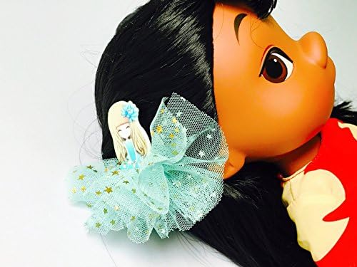 Kawaii Ballerina Girl Tulle Hair Clip Lace Gold Star Chiffon Toddler Baby Girl Back to School For Your Blyth Doll or Disney Animator Doll