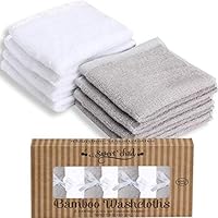 SWEET CHILD Bamboo Baby Washcloths (Bonus 8-Pack) - Premium Extra Soft & Absorbent Towels for Baby