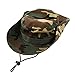 WINOMO Fashion Unisex Adult Outdoor Sports Wide Brim Boonie Hat Cap Fishing Hat - Size (Green Camouflage)