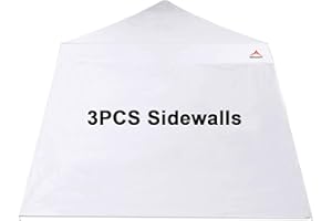 GENERIC JANCANOPY SunWall for 10x10 Slant Leg Pop Up Canopy, 3 Pack Sidewalls Only (White)