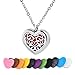 Long Way Stainless Steel Essential Oil Diffuser Necklace Air Freshener Aromatherapy Locket Pendant Necklace With Chain&Pads