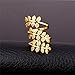 U7 Jewelry Clear CZ 18K Gold Plated Statement Leaf Long Ring