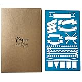 Stainless Steel Bullet Journal Stencil w/Etched 6 inch Ruler | Banners & Divider Stencil | Ideal for A5 Notebook Size Like Leuchtturm1917