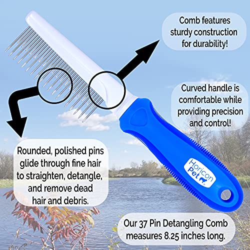 Horicon Pet 6 In 1 Premium Dog Brush Set - Dog Grooming Brushes - Ball Pin & Bristle Brush, Curved Blade Dematting Comb… - Image 7