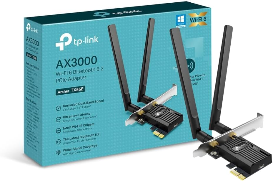 TP-Link Archer TX55E AX3000 WLAN PCIe Card Bluetooth 5.3 Dual-Band
