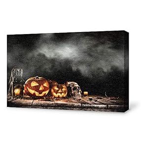 Canvas Wall Art Halloween Pictures Home Wall Decorations for Bedroom Living Room Paintings Canvas Prints Framed - 12x18 inches