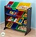 KidKraft Wooden Sort It & Store It Bin Unit with 12 Plastic Bins - Primary & Espresso, Gift for Ages 3+