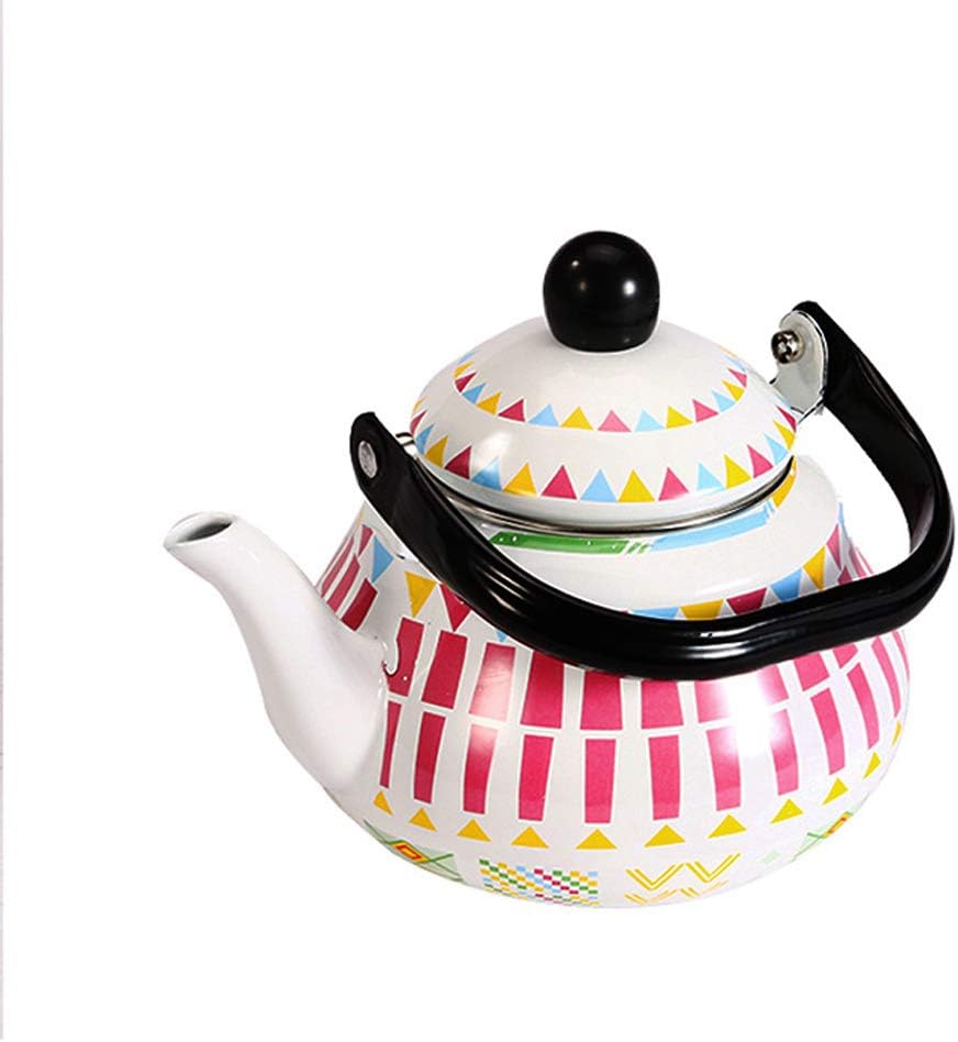 Enamel-On-Steel Whistling Kettle Light Weight Whistling Kettle with Traditional/Retro Spout for Hob Or Stove Top,Pink,1.5L