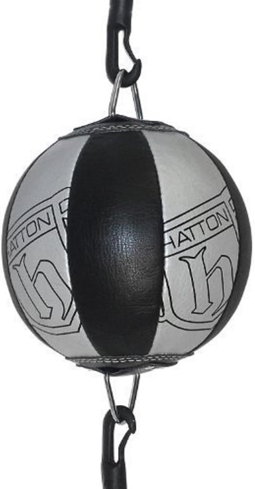 Official Hatton Boxing UK ~ Black/Silver ~ Leather Floor to Ceiling Punch Ball
