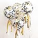 FindFun 18 Inch Confetti Balloon Kit with Metallic Confetti in Black & Gold for Halloween Decoration(Pack of 6)