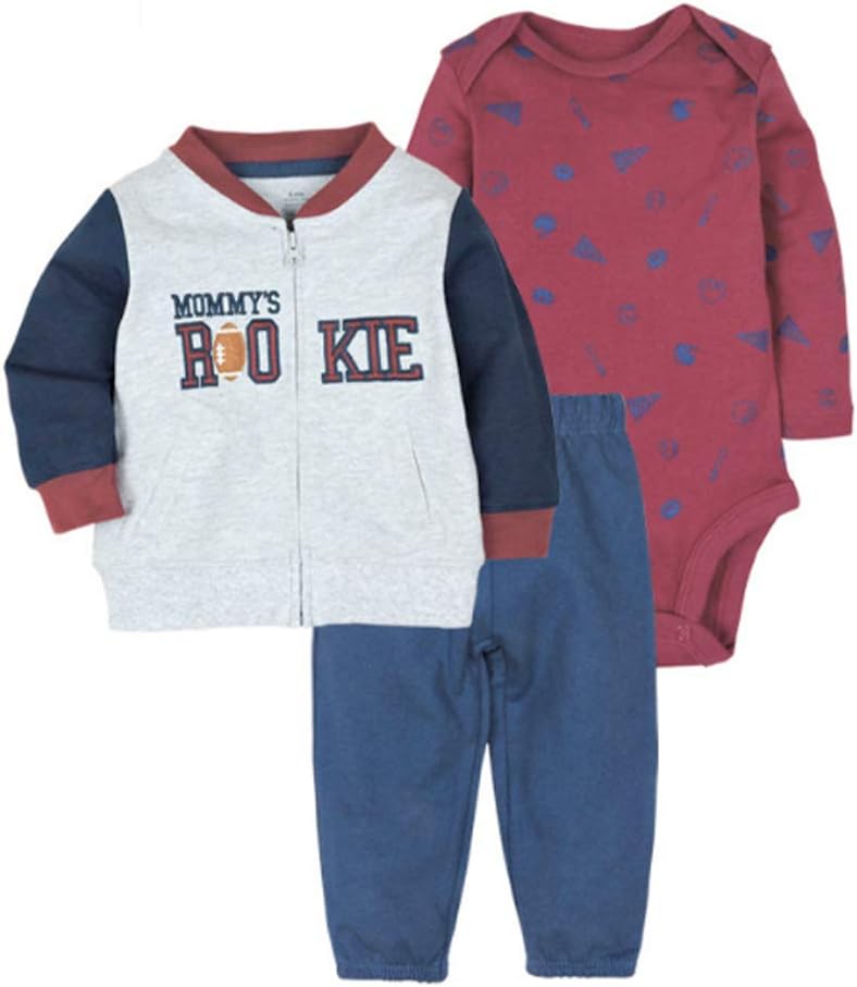 Odziezet Baby Long Sleeve Hoodie + Bodysuit + Pants Trousers Newborn Girl Boy Autumn Winter Clothes Outfits 0-24 Months