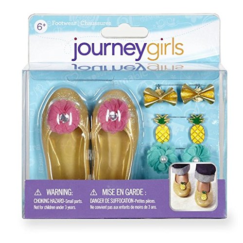 Toys R Us Journey Girls Gold Flats Accessory Set Shoes Footwear
