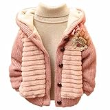 Toddler Baby Girl Long Sleeve Cardigan Warm Jacket Knit Sweater Clothes Outwear