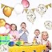 50Pcs 12inch 2.8g/pcs Thicken Round Metallic Pearlescent Latex Balloons- Gold & Pink & White Color Latex Party Balloons and Vintage Style Pennant Banner,Bachelorette Wedding Hawaii Party Decoratio