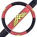 BDK Wonder Woman Velvet Grip Steering Wheel Cover - Black/Red on Smooth Velour for Cars Trucks SUVs - 15