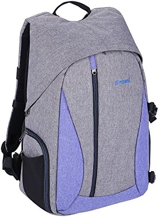 Waterproof Linen DSLR SLR Camera Backpack Bag with Removable Lower Insert Divider for Travel Outdoor Photography (Heather/violet)