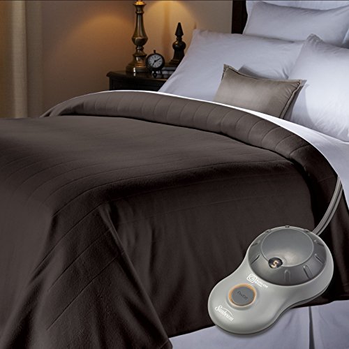 Sunbeam Heated Blanket 10 Heat Settings, Quilted Fleece, Walnut, King BSF9GKSR47013A00