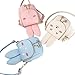 Pinky Family Super Cute Girls Purse Bunny Ear Shoulder Bag Messenger Bag Girls Gifts (pattern 1 beige)