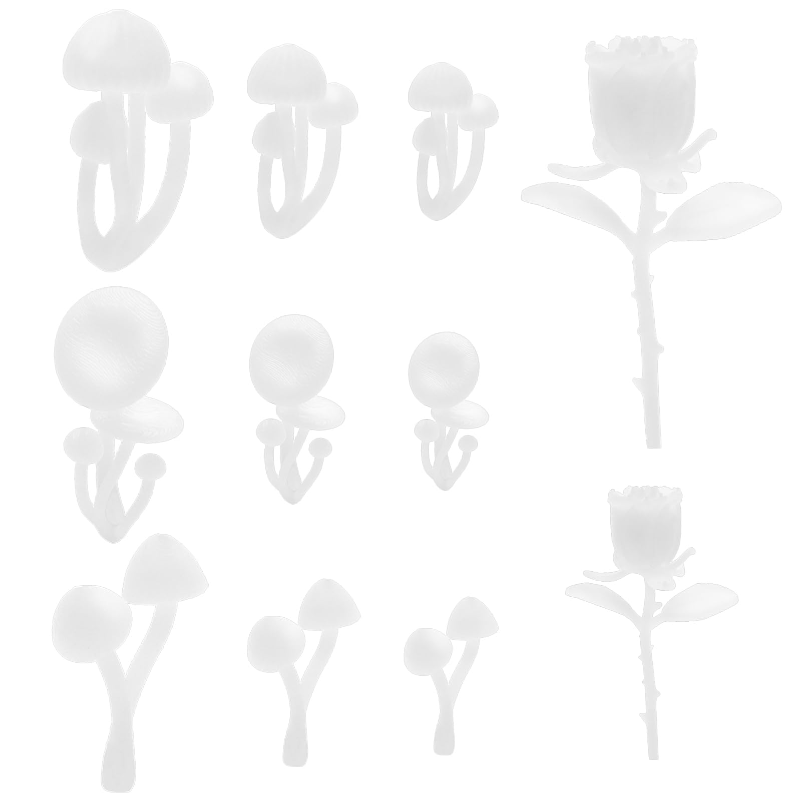 LT Easiyl 11PCS Mini Resin Fillers 3D Mushroom Rose Resin Casting Moulds Fillers Art Craft Supplies for Art Resin Crafts DIY Jewelry Making Supplies