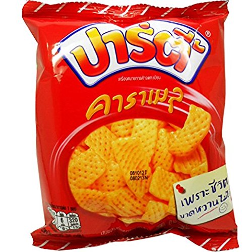 Fried Yam Chips Coated with Butter Caramel Snack Net Wt 38g (1.34 Oz) Party Brand X 6 Bags Party